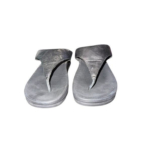 ▶️ Fitflop ◀️ Solid Black Thong Sandals Size 8 - Picture 5 of 14